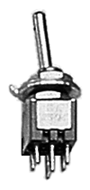 Sub Miniature Toggle Switches -- DPDT 3AMP 120V