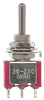 Miniature Toggle Switches -- SPDT 5Amp 120V Center Off pkg(4)