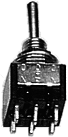 Miniature Toggle Switches -- DPDT 5Amp 120V Momentary pkg(2)