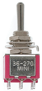 Miniature Toggle Switches -- DPDT 5Amp 120V Momentary pkg(5)