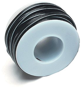 28-Gauge Flat Four-Conductor Stranded Miniature Wire 25' 7.5m -- Black