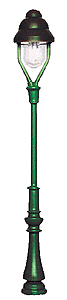 Lampposts -- Gas Lamp (green) 2-1/4" 5.6cm