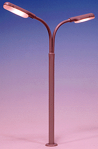 Lampposts -- Double Highway Light (gray) - 2-3/4"  6.8cm