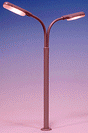Lampposts -- Double Highway Light (gray) - 2-3/4"  6.8cm