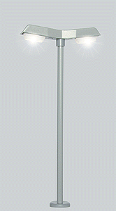 Lampposts -- Double Modern Lamppost (gray) 3-1/8"  7.8cm