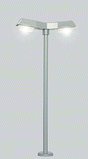 Lampposts -- Double Modern Lamppost (gray) 3-1/8"  7.8cm