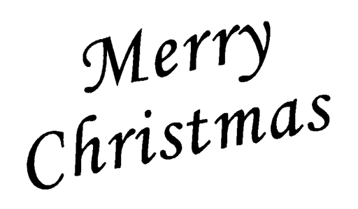 Holiday Theme Neon-Like Signs (Assembled, Measures 1-1/8 x 1-5/8"  2.8 x 4c -- Merry Christmas (green)