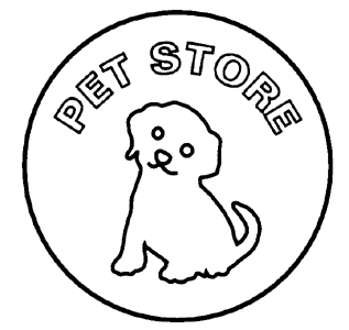 Neon-Like Signs (Assembled, For HO/O, Measures 1-1/8 x 1-5/8"  2.8 x 4cm) -- Pet Store (yellow)