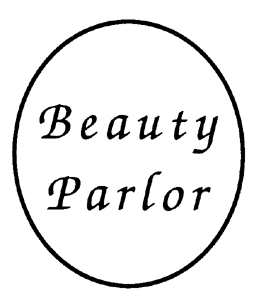 Neon-Like Signs (Assembled, For HO/O, Measures 1-1/8 x 1-5/8"  2.8 x 4cm) -- Beauty Parlor (pink)