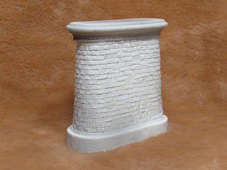 "Broken Face" Granite Block Series -- Oval Bridge Pier w/Cap (HO-34-1/2' S-25' O-20')-2