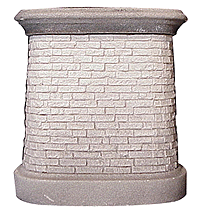 "Broken Face" Granite Block Series -- Oval Bridge Pier w/Cap (HO-34-1/2' S-25' O-20')-1