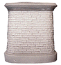 "Broken Face" Granite Block Series -- Oval Bridge Pier w/Cap (HO-34-1/2' S-25' O-20')-1
