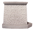 "Broken Face" Granite Block Series -- Rectangular Bridge Pier w/Cap (HO-34-1/2' S=25' O=20')-1