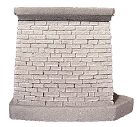 "Broken Face" Granite Block Series -- Rectangular Bridge Pier w/Cap (HO-34-1/2' S=25' O=20')-1