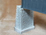 Random-Stone Deck Bridge Abutment -- 3-5/8 x 1-3/8 x 4-1/4", 2-1/4" Wide Cap  Shelf: 2-1/4 x 4-1/8"-2