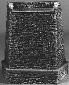 Random-Stone Deck Bridge Abutment -- 3-5/8 x 1-3/8 x 4-1/4", 2-1/4" Wide Cap  Shelf: 2-1/4 x 4-1/8"-1