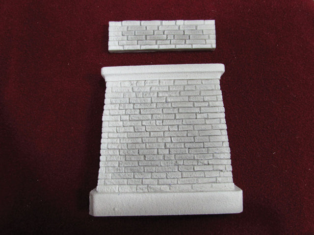 Bridge Abutment w/Separate Retaining Wall -- Quarry Dressed Granite w/Square Corners 5 x 4-7/8"  12.7 x 12.4cm, 4-1/2"