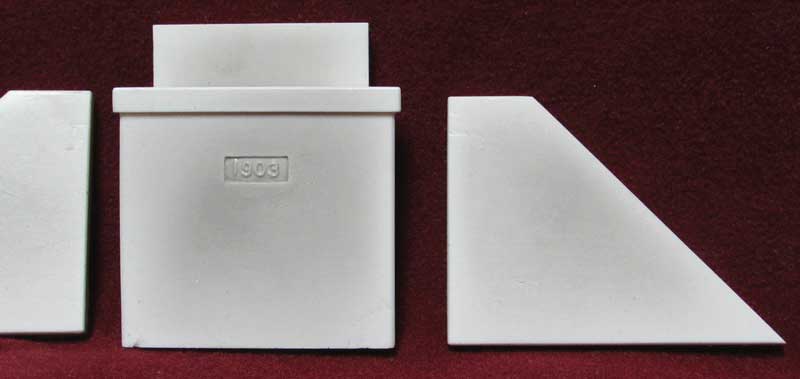 Smooth Concrete Bridge Abutment with Retaining Walls -- 3-1/4 x 3"  8.3 x 7.6cm (1903 Date)