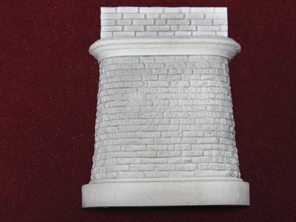 Bridge Abutment w/Separate Retaining Wall -- Quarry Dressed Granite w/Round Corners 5 x 5"  12.7 x 12.7cm, 4-1/2" Cap