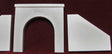 Smooth Concrete Single-Track Tunnel Portal with Wings -- 4-3/4 x 4-5/8"  12.1 x 11.7cm, Opening: 2-15/16 x 3-5/16"