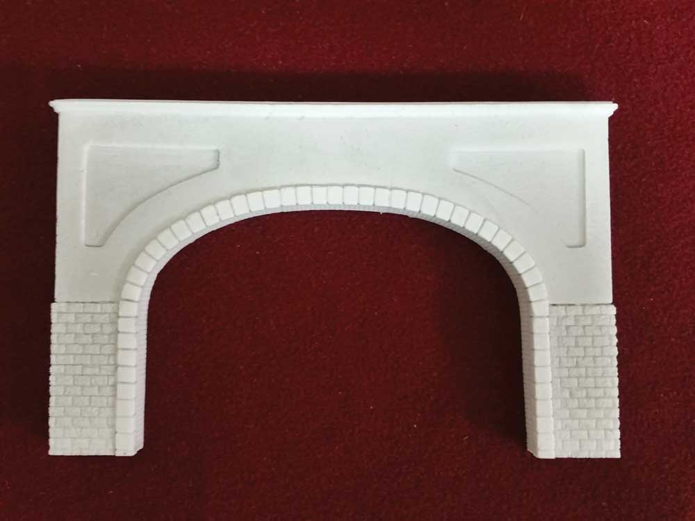 Extra-Wide Concrete Double Tunnel Portal -- Overall: 7-3/8 x 4-5/8", Opening: 5-1/4 x 3-1/4"