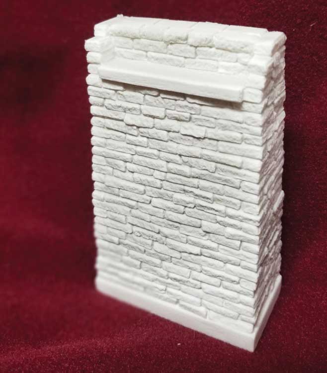 Broken Face Granite Deck Bridge Abutment -- For HO, On30 and S Scales, 3-1/16 x 1-1/2 x 4-7/8" 7.8 x 3.8 x 12.4cm-2