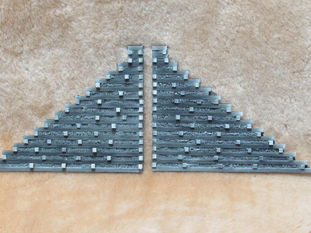 Timber Cribbing Abutment Walls w/12 x 12" Scale Timbers (Wing Walls) -- 8-1/4 x 6" 1 Pair