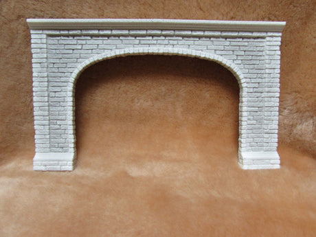 Broken-Face Granite Block Double-Track  Tunnel Portal -- Overall: 10-3/8 x 6-1/8"  Opening: 7-1/8 x 4-7/8"