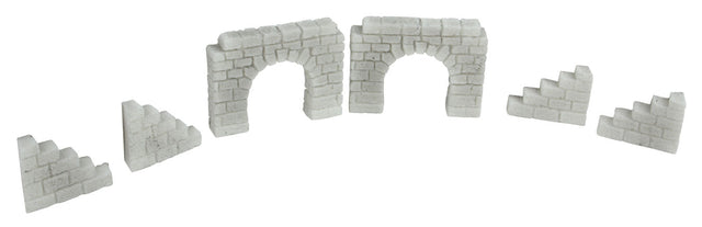 Cut-Stone Culvert w/Wings -- 2-1/4 x 1-3/4"  6' Scale Arch pkg(2)