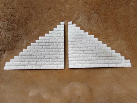 Dressed Stone Abutment Wing Walls (Left and Right) -- For O and S Scales, 6-3/8 x 5-3/8" 16.2 x 13.7cm
