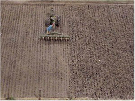 Plowed Field -- White with Gray/Black Highlights 8-1/2 x 5-1/2"  21.6 x 14cm-2