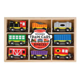 Wooden Train Car Set -- 8 Pieces in Wooden Box-2