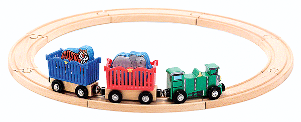 Wooden Zoo Animal Train Set