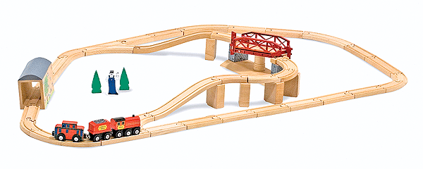 Swivel Bridge Wooden Train Set