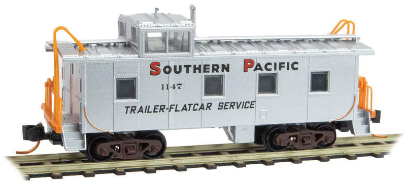 36' Riveted Steel Cupola Caboose - Ready to Run -- Southern Pacific #1096 (silver, black, red, Trailer Service)