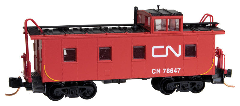36' Riveted Steel Cupola Caboose - Ready to Run -- Canadian National #78647 (red, black; Noodle Logo)