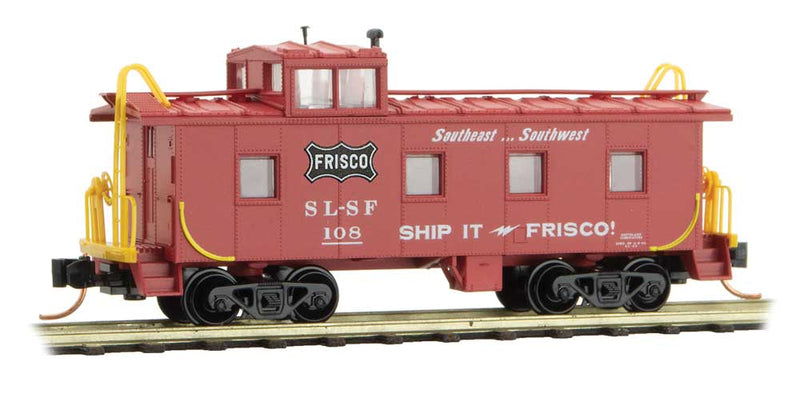 36' Riveted Steel Cupola Caboose - Ready to Run -- St. Louis-San Francisco 108 (red, black, yellow, Frisco Logo, Ship It Slogan