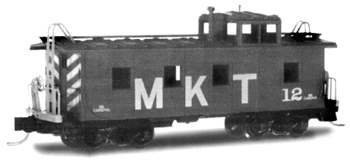 36' Riveted Steel Caboose w/Offset Cupola -- MKT