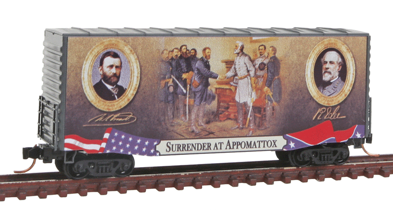 40' Hy-Cube Boxcar - Ready to Run -- Civil War Series Car #11 - Surrender at Appomattox