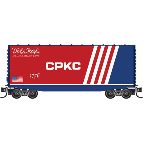 40' Smooth Side High-Cube Boxcar - Ready to Run -- Canadian Pacific Kansas City CPKC #1776 (Fantasy, red, white, blue)-1