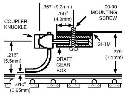 Kato Coupler Conversion -- Fits SD40, Medium Shank - Assembled 2 Pairs-2