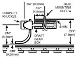 Kato Coupler Conversion -- Fits SD40, Medium Shank - Assembled 2 Pairs-2