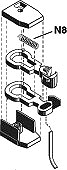 Coupler Conversion - Assembled  2 Pairs -- For Kato SD40-2 w/Underslung Short Shank Couplers/Bachmann Spectrum 2-8-0-1