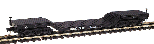 Heavyweight, 6-Axle Depressed Center Flatcar -- Erie Lackawanna #7208 (black, white lettering)
