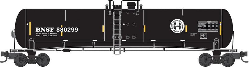 56' General Service Tank Car - Ready to Run -- Burlington Northern Santa Fe #880299 (black, Circle/Cross Logo)