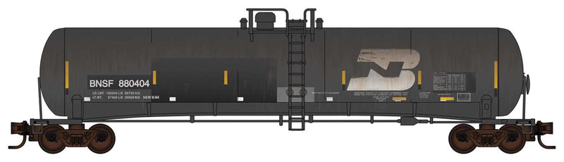 56' General-Service Tank Car - Ready to Run -- Burlington Northern Santa Fe #880404 (Ex-BN, black, white, BNSF Family Tree