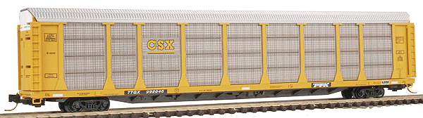 89' Tri-Level Auto Rack -- CSX #992046 (TTX Yellow)