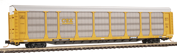 89' Tri-Level Auto Rack -- CSX #992071 (TTX Yellow)