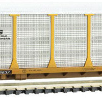 89' Tri-Level Enclosed Auto Rack - Ready to Run -- Norfolk Southern TTGX 996637 (Weathered, silver, yellow, Bird Mural Graffiti