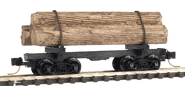 30' Skeleton Log Car w/Load